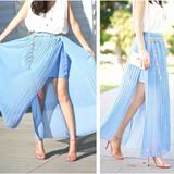 Zara Skirts | Last Chance Zara Blue Pleated Skirt Maxi Skirt Xs | Color: Blue/Purple | Size: Xs