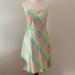 Lilly Pulitzer Dresses | Lilly Pulitzer Pink & Green Silk Strapless Dress | Color: Green/Pink | Size: 4
