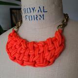 J. Crew Jewelry | J Crew Braided Statement Necklace | Color: Orange/Red | Size: Os