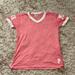 Pink Victoria's Secret Tops | Coral Pink, Vs Pink Top, Women’s Size Xs, V Neck | Color: Pink/White | Size: Xs