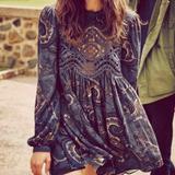 Free People Dresses | Free People Sweet Thing Babydoll Mini Dress | Color: Black/Blue | Size: S