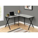 "Computer Desk / Home Office / Corner / 55""L / L Shape / Work / Laptop / Metal / Laminate / Grey / Black / Contemporary / Modern - Monarch Specialties I 7196"