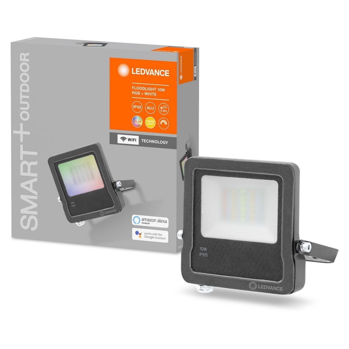 LEDVANCE SMART+ LED FLOOD 10 W Wandstrahler RGBW WiFi 15,2 cm Aluminium Dunkelgrau, 474604 Image