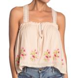 Free People Tops | Free People Embroidered Camisole Large | Color: Pink | Size: L