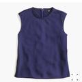 J. Crew Tops | J Crew Ruffle-Neck Shell In Satin-Crepe | Color: Blue | Size: Xs