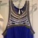 Free People Dresses | Free People Collar Dress | Color: Blue/Gold | Size: Xs