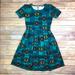 Lularoe Dresses | Lularoe Amelia Pleated Flare Aztec Teal Dress | Color: Blue/Green | Size: S