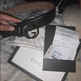 Gucci Accessories | Gucci Leather Signature Belt | Color: Black/Gold | Size: 85