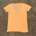 J. Crew Tops | J Crew Vintage Cotton V-Neck Tee Size Xxs | Color: Orange | Size: Xxs