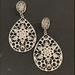 Anthropologie Jewelry | Gorgeous Silver Crystal Scroll Drop Earrings | Color: Gray/Silver | Size: Os