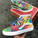 Vans Shoes | Customized Sk8-High Vans Tie-Dye Vans Custom | Color: Green/Orange | Size: Various