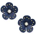Kate Spade Jewelry | Kate Spade Blooming Bling Leather Stud Earrings | Color: Blue | Size: Os