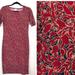 Lularoe Dresses | Lularoe Red Floral Julia Dress | Color: Black/Red | Size: Xs