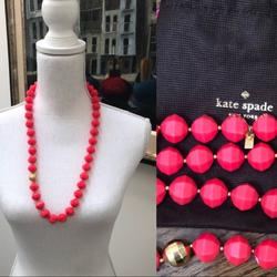 Kate Spade Jewelry | Kate Spade Beaded Necklace | Color: Pink/Red | Size: 14 Inches In Length