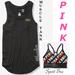 Pink Victoria's Secret Tops | Pink Slit Back Muscle Tank & Sport Bra | Color: Black | Size: Tank Top (S) - Sport Bra (S)