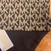 Michael Kors Accessories | Michael Kors Brown Caramel Long Scarf Logo Gold | Color: Brown/Tan | Size: Os