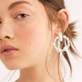 Free People Jewelry | Free People Eternity Hoop Earrings | Color: White | Size: Os