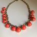 J. Crew Jewelry | Jcrew Coral And Gold Bauble Necklace | Color: Orange/Pink | Size: Os