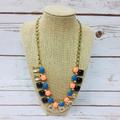 J. Crew Jewelry | J Crew Blue Coral & Black Statement Necklace | Color: Blue/Orange | Size: Os