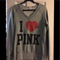 Pink Victoria's Secret Tops | I Pink Sweatshirt .. | Color: Gray/Red | Size: Xs