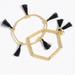 J. Crew Jewelry | J.Crew Beaded Tassel Stretch Bracelets | Color: Black/Gold | Size: Os