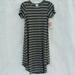 Lularoe Dresses | Lularoe Carly Dress Gray Black White Stripe Xxs | Color: Black/Gray | Size: Xxs
