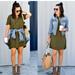 Madewell Dresses | Madewell | Olive Green Novella Lace Up Shirt Dress | Color: Green | Size: Xxs