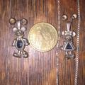 Disney Accessories | 2 Mickey Minnie Mouse Sterling Charms And Chains | Color: Blue/Silver | Size: Osg