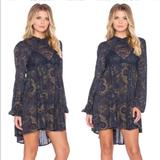 Free People Dresses | Fp Blue Sweet Thing Printed Babydoll Tunic Dress | Color: Blue/Cream | Size: Xs