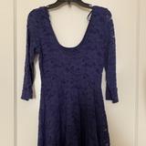 Free People Dresses | Free People Blue Lace 3/4 Sleeve Mini Dress | Color: Blue | Size: S