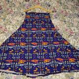 Lularoe Skirts | Lularoe Aztec Print Maxi Skirt | Color: Blue/Orange | Size: S