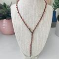 Brandy Melville Jewelry | Crochet Beaded Lariat Necklace | Color: Brown/Pink | Size: Os