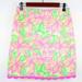 Lilly Pulitzer Skirts | Lilly Pulitzer Pink & Green Floral Straight Skirt | Color: Green/Pink | Size: 4