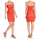 Free People Dresses | Free People Oceanside Crochet Strapless Minidress | Color: Red | Size: Xs