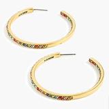 J. Crew Jewelry | J Crew-Two Tone Pave Hoop Earrings Gold- | Color: Gold | Size: Os