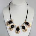 J. Crew Jewelry | J Crew Brass, Silver And Rhinestones Necklace | Color: Black/Gold | Size: Os