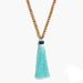 J. Crew Jewelry | J.Crew Wooden Bead Tassel Pendant Necklace | Color: Blue/Tan | Size: Os