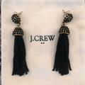 J. Crew Jewelry | J. Crew Black And Gold Beaded Tassel Earrings | Color: Black/Gold | Size: Os