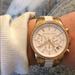 Michael Kors Accessories | Michael Kors Women’s Ritz Watch Gently Used | Color: Gold/White | Size: Os