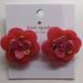 Kate Spade Jewelry | Kate Spade New Hot Pink Flower Earrings | Color: Orange/Pink | Size: 1"