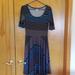 Lularoe Dresses | Lularoe Nicole Dress | Color: Blue/Brown | Size: S