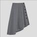 Zara Skirts | Nwt! Zara Grey Asymmetrical Skirt With Buttons | Color: Gray | Size: M