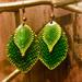 Free People Jewelry | Free People Leaf Hugger Earrings | Color: Gold/Green | Size: Os