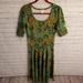 Lularoe Dresses | Lularoe Nicole Size Small #0008 | Color: Gold/Green | Size: S