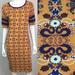 Lularoe Dresses | Lularoe Stretchy Printed Julia Pencil Dress | Color: Blue/Orange | Size: M