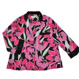 Kate Spade Intimates & Sleepwear | Kate Spade New York Pink Black Satin Floral Tropical Top Pj Relaxed Pocket S | Color: Black/Pink | Size: S