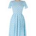 Lularoe Dresses | Lularoe Amelia Dress White W/Blue Polka Dots - Xs | Color: Blue/White | Size: Xs