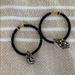 Urban Outfitters Jewelry | Mini Black Beaded Cool Shell Hoop Earrings | Color: Black/Brown/Gold/Red | Size: Os