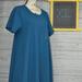 Lularoe Dresses | Lularoe Xl Solid Blue Carly Dress | Color: Blue | Size: Xl