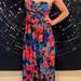 Jessica Simpson Dresses | Floral Strapless Gown | Color: Blue/Pink | Size: 2